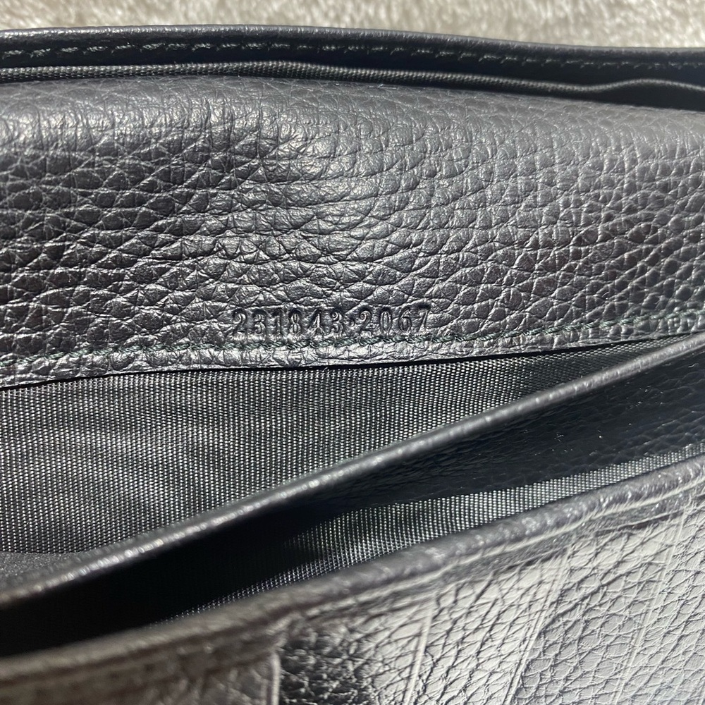 GUCCI 231843 Studded Interlocking GG Long Wallet Pebbled Leather Black Authentic - Picture 6 of 12